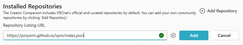 Creator Companion manual repository adding