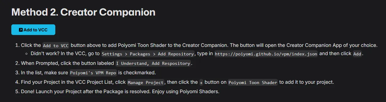 Poiyomi setup