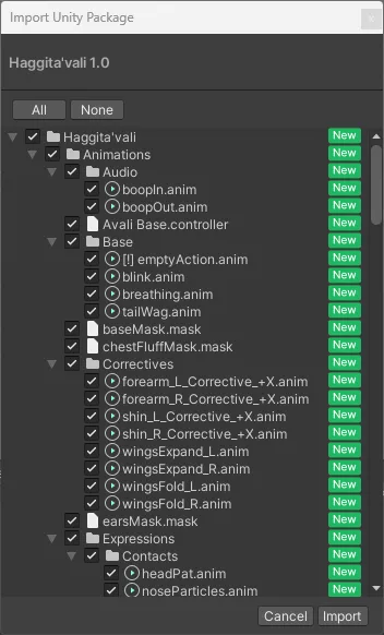 Unity Editor import package