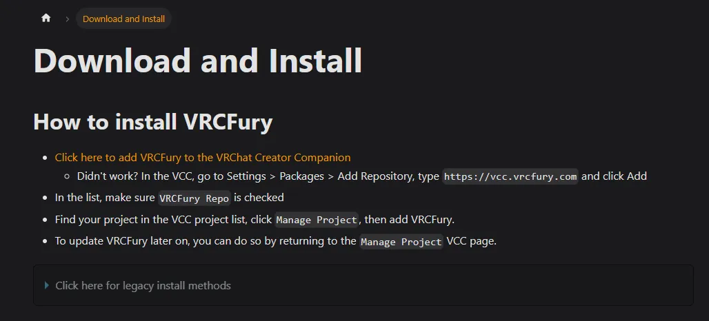 VRCFury setup
